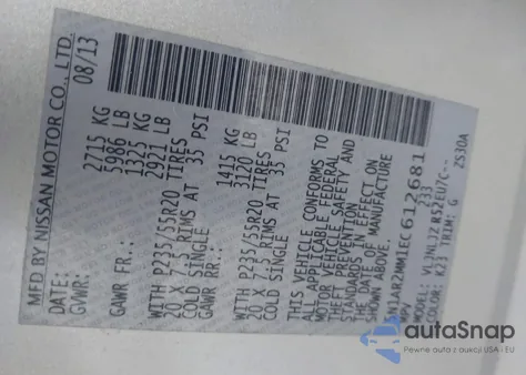 2014 Nissan Pathfinder Platinum from USA, damaged, VIN 5N1AR2MM1EC612681